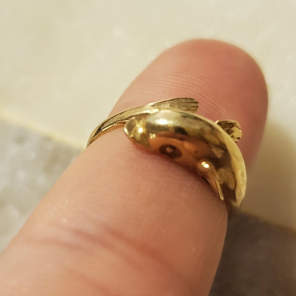 14K Gold Dolphin wrap around ring